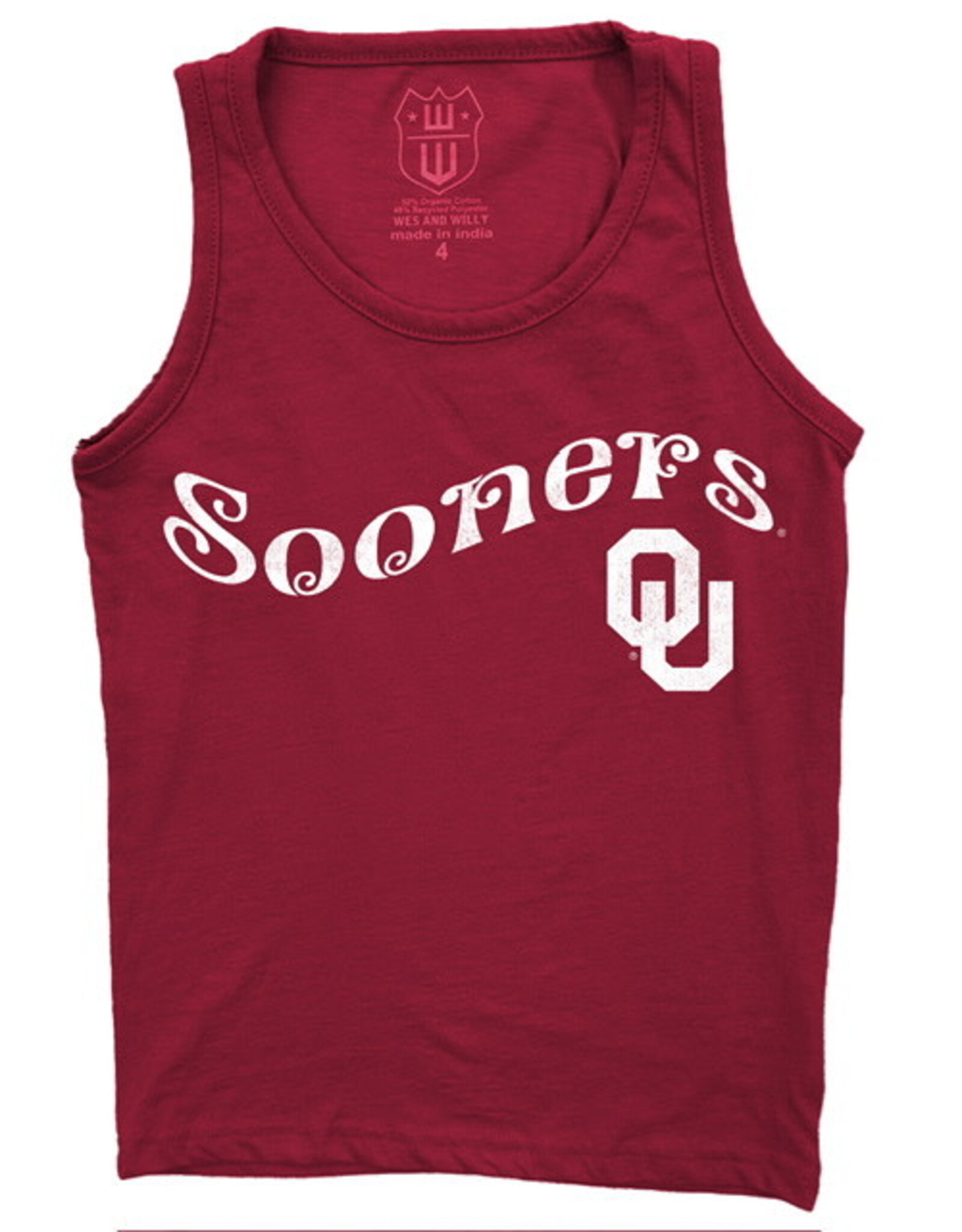 Wes & Willy Youth Girl's Sooners OU Burn Out Tank