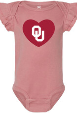Summit Sportswear Flutter Sleeve Mauve OU Heart Bodysuit