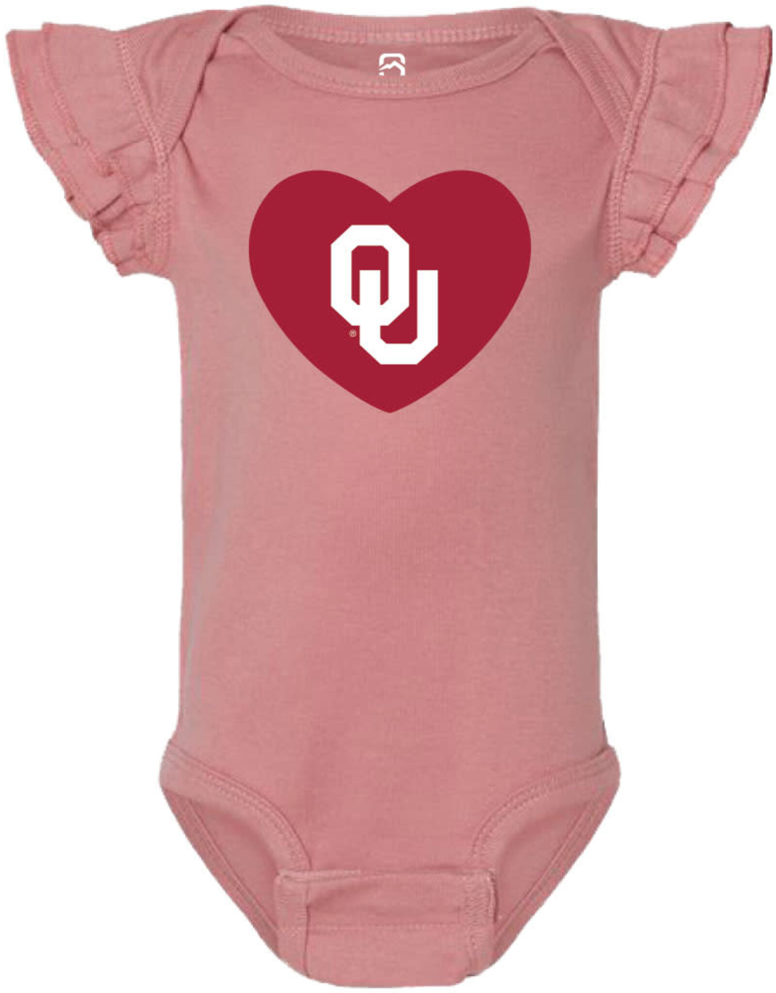 Summit Sportswear Flutter Sleeve Mauve OU Heart Bodysuit