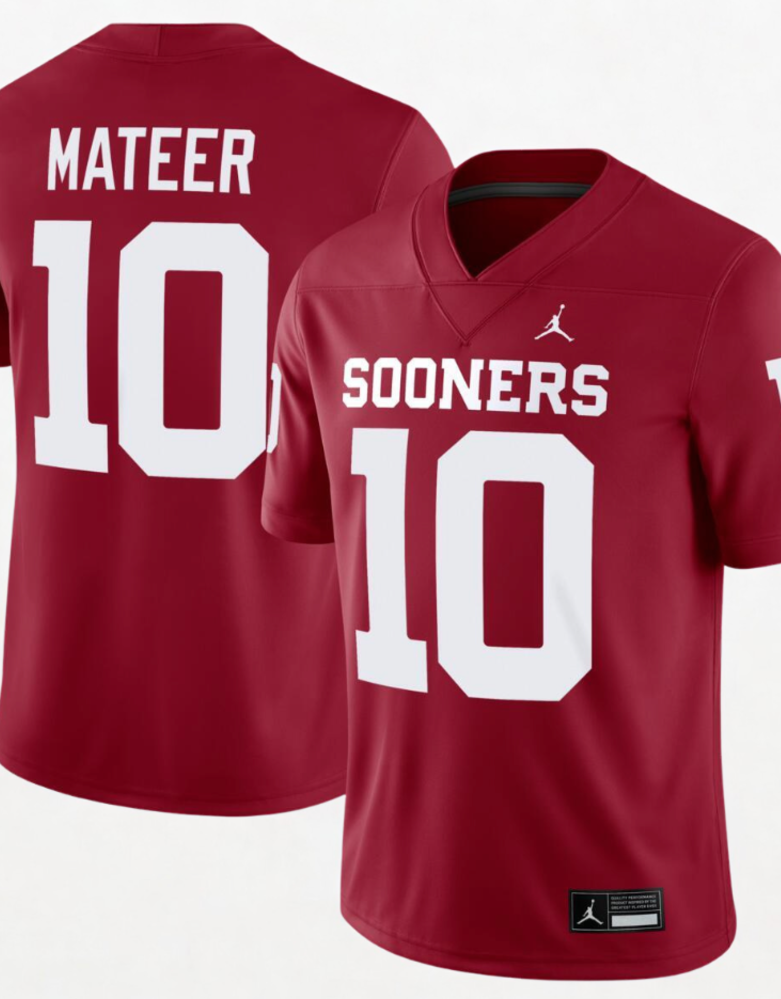 Jordan Men's Jordan Crimson Mateer 10 Sooners Football  Jersey