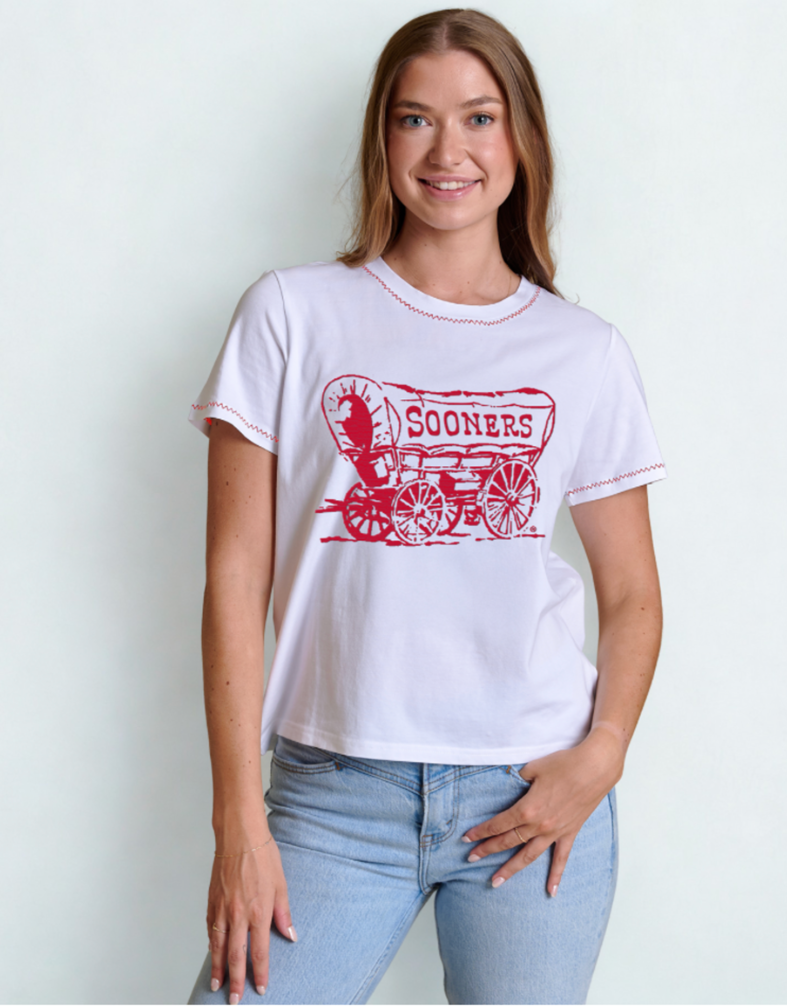 Stewart Simmons Women's Embroidered Schooner SS Tee