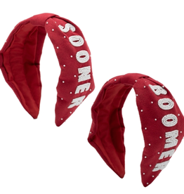 Capri Designs Crimson Beaded Boomer Sooner Headband