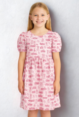 Stewart Simmons Girl's OU Team Toile Puff Sleeve Dress Stewart Simmons Girl's OU Team Toile Puff Sleeve Dress