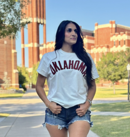 Bamboa Womens Oklahoma Chenille Stadium Tee White