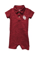 Wes & Willy Infant Crimson OU Polo SS Romper Wes & Willy Infant Crimson OU Polo SS Romper