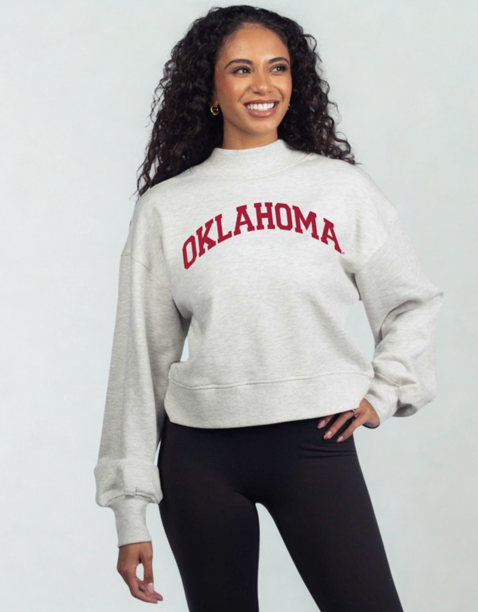 Chicka-d Oklahoma Mock Neck Hailey Sweatshirt