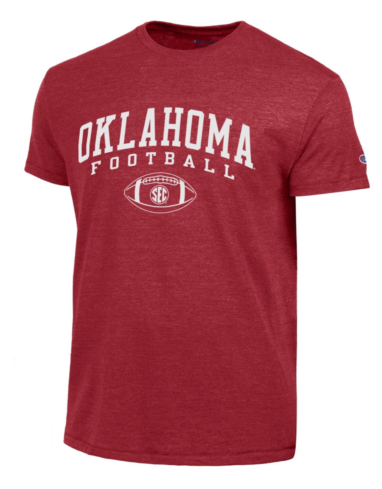 Champion Mens OU Football SEC Tee Heather Crimson