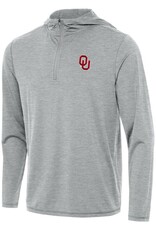 Antigua Men's Gray Tidy Quarter Zip OU Hoodie