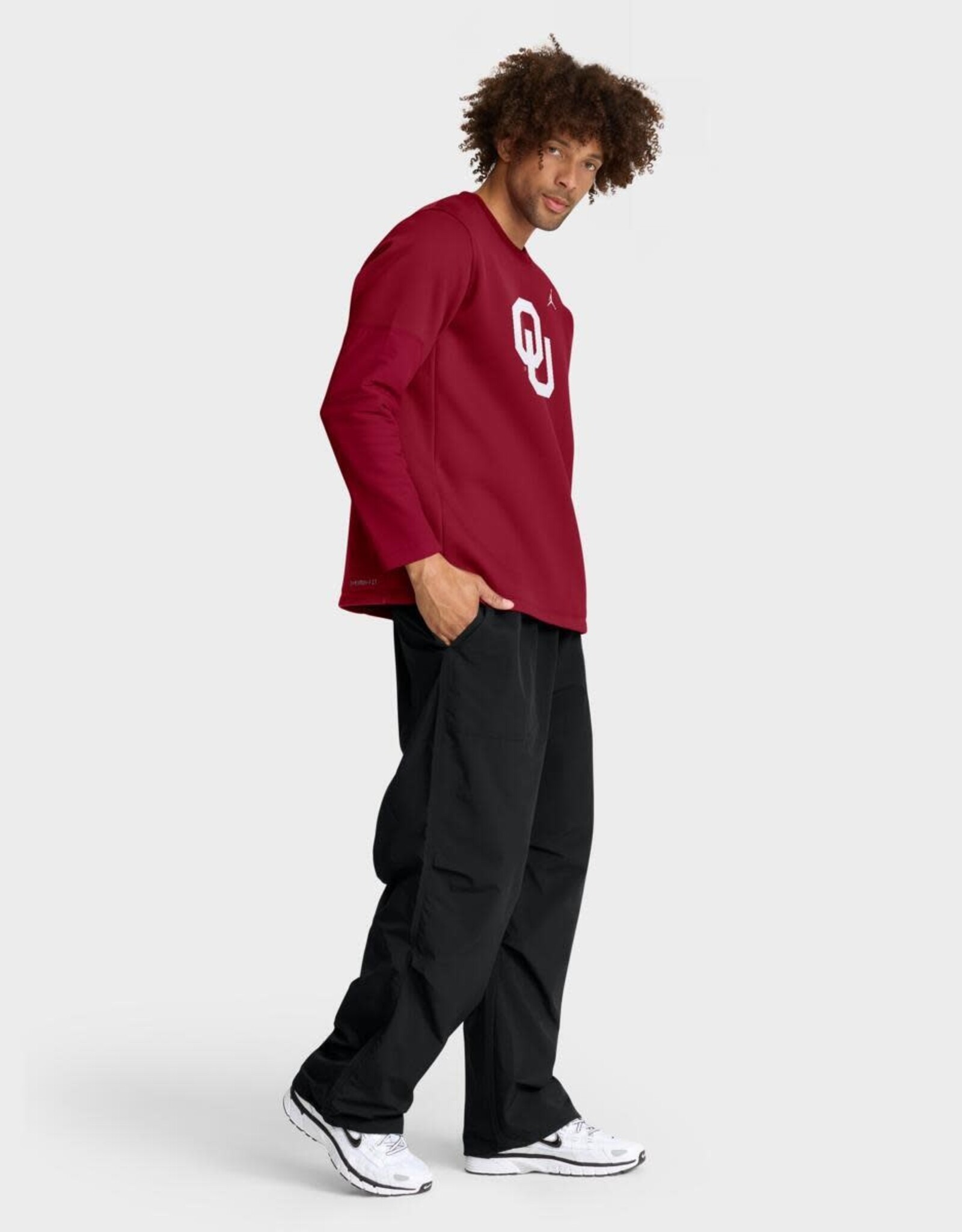 Jordan Mens Jordan OU Crimson Mid Weight Coach Crew