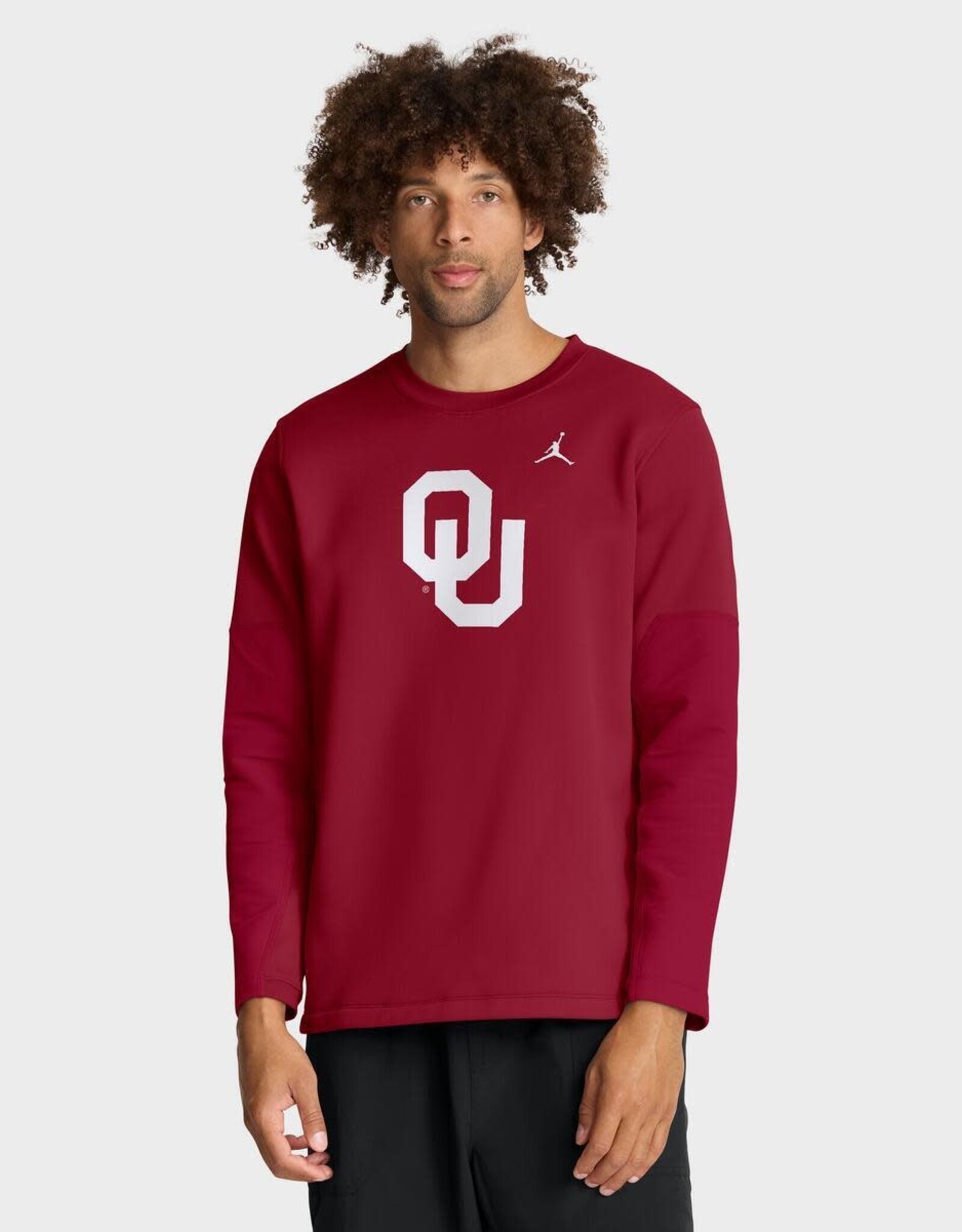Jordan Mens Jordan OU Crimson Mid Weight Coach Crew