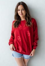 Gameday Social Womens OU Crimson Ritter Repeat Crew