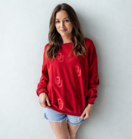 Gameday Social Womens OU Crimson Ritter Repeat Crew