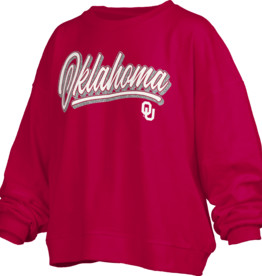 Pressbox Womens Oklahoma "Harlow Glitter" Oversized LS Crew Pressbox Womens Oklahoma "Harlow Glitter" Oversized LS Crew