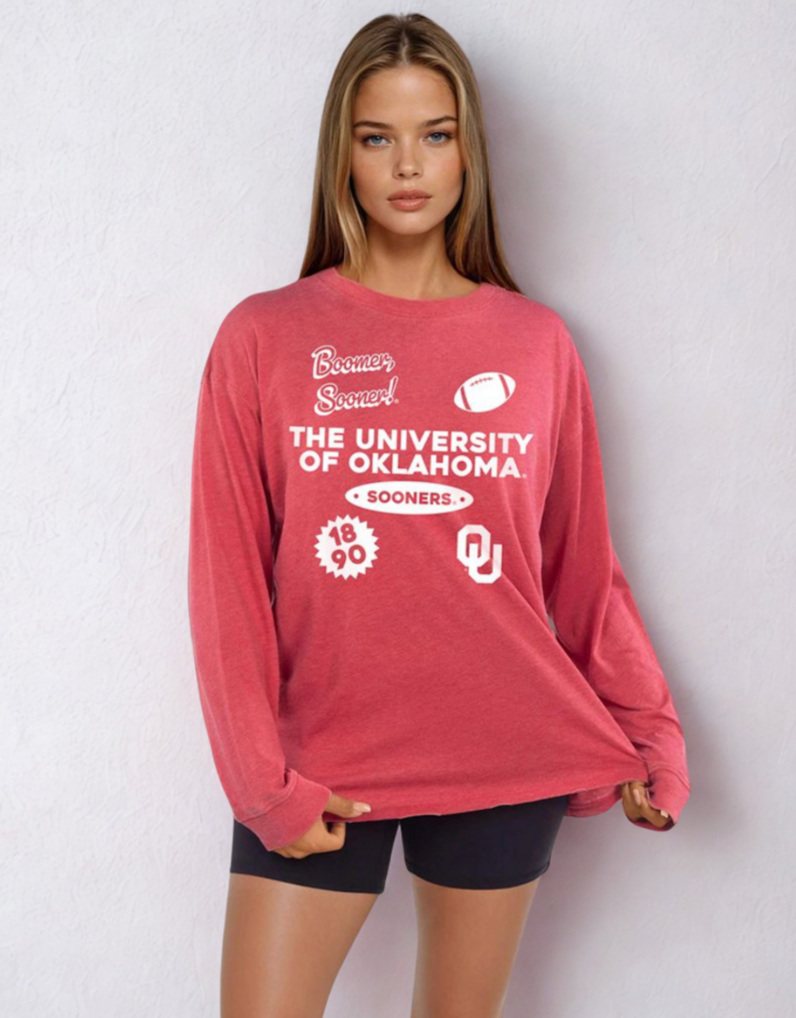 Chicka-d Womens Crimson Timeless LS Tee