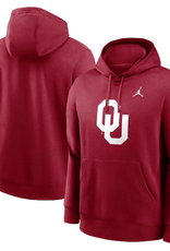 Jordan Men's Jordan OU Crimson Pull-over Club Fleece Hoodie Jordan Men's Jordan OU Crimson Pull-over Club Fleece Hoodie
