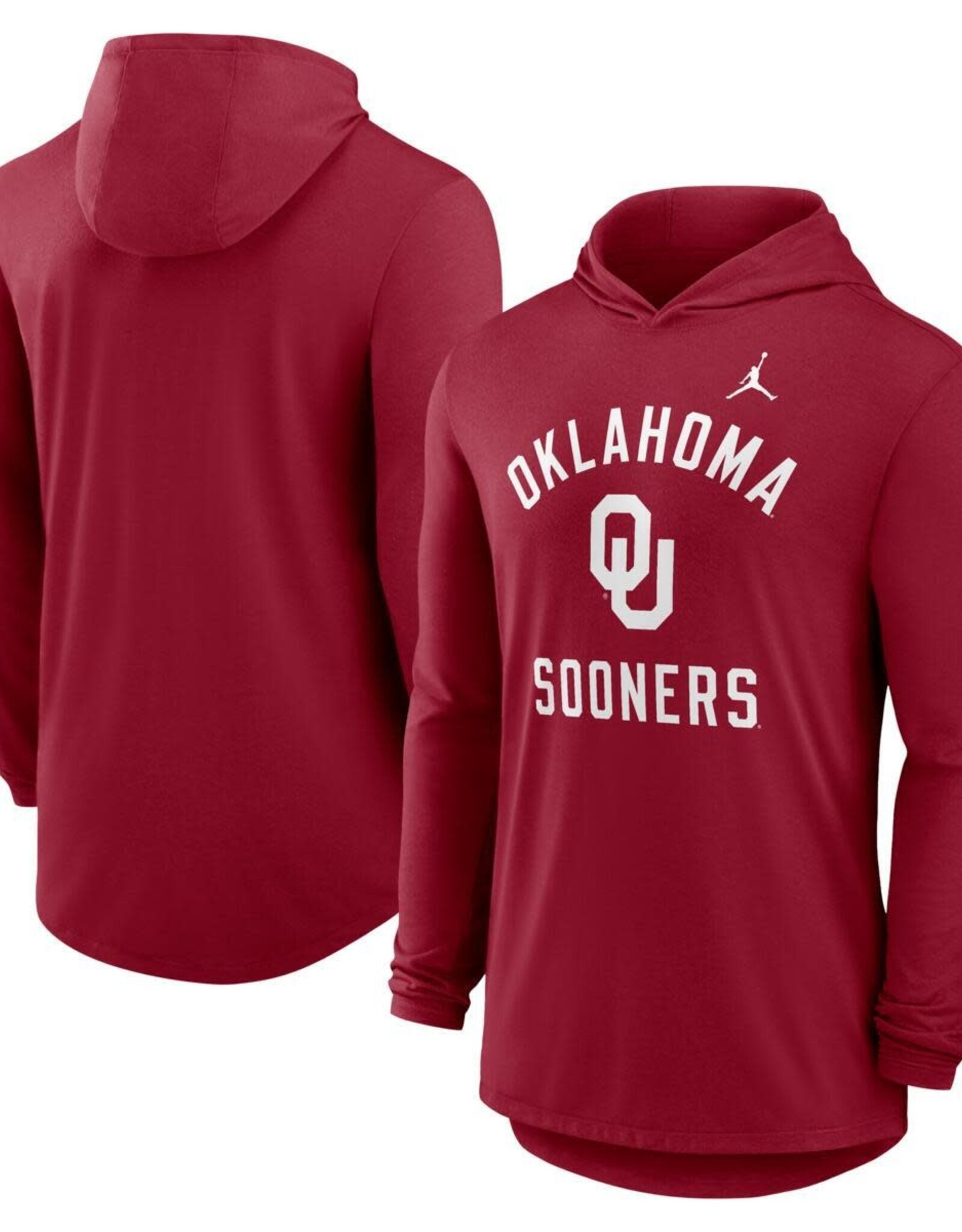 Jordan Mens Jordan Crimson Oklahoma Sooners DriFit Lightweight Hoodie