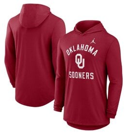 Jordan Mens Jordan Crimson Oklahoma Sooners DriFit Lightweight Hoodie