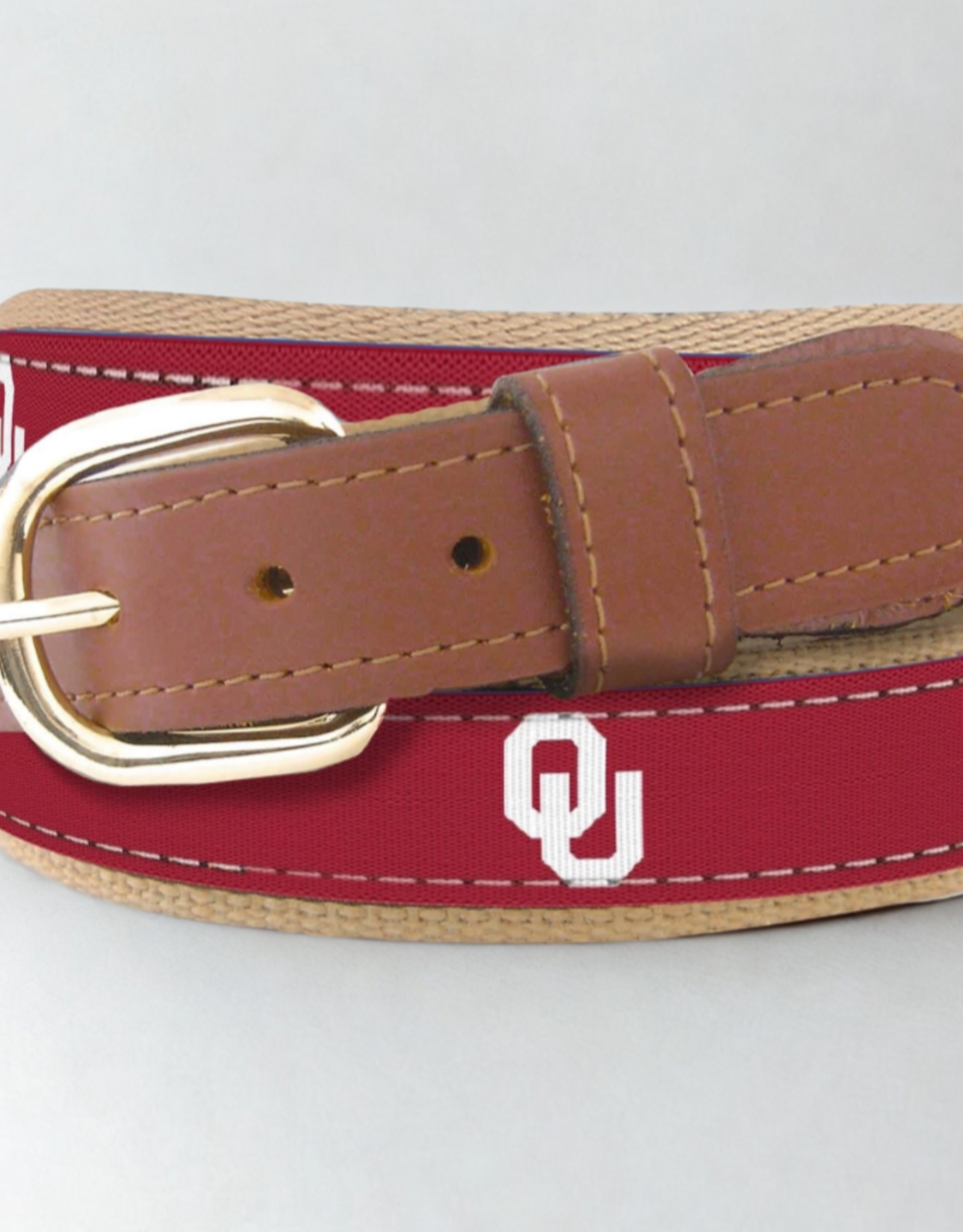 Zep-Pro Mens OU Collegiate Woven Ribbon Belt