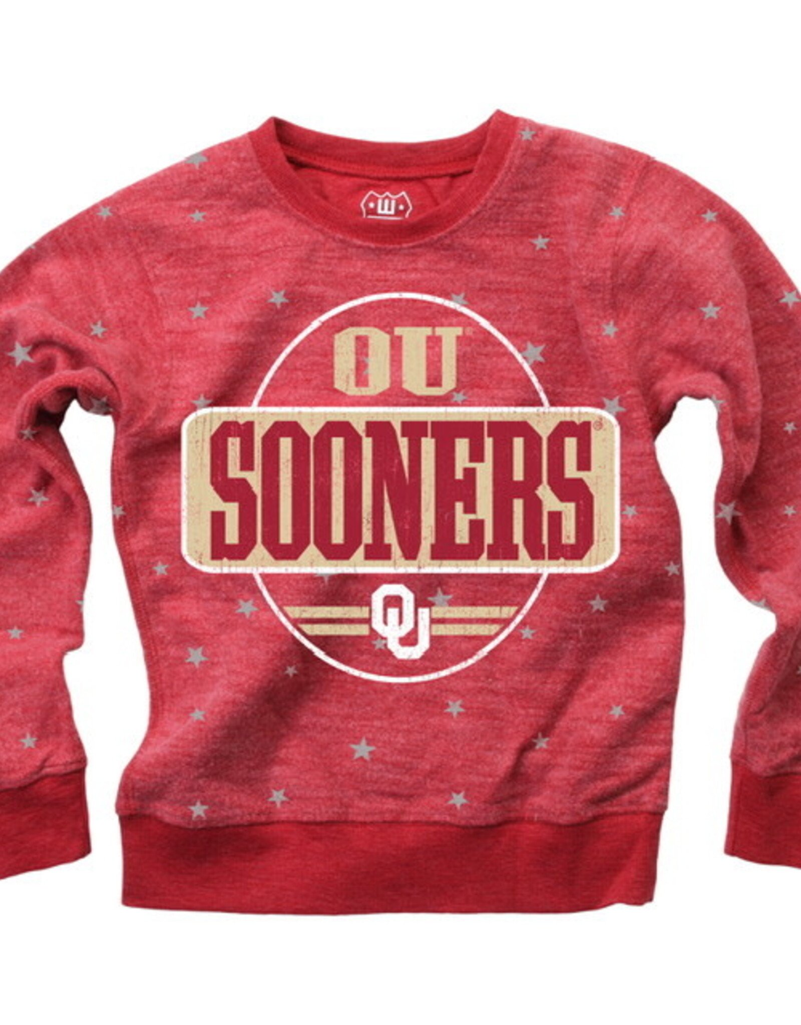 Wes & Willy Girls Youth Oklahoma Sooners AO Star Reverse Crewneck