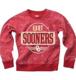 Wes & Willy Girls Youth Oklahoma Sooners AO Star Reverse Crewneck Wes & Willy Girls Youth Oklahoma Sooners AO Star Reverse Crewneck