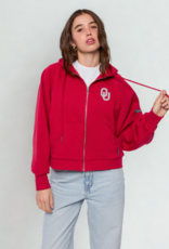 Hype & Vice Womens Crimson OU Raglan Zip Up Hoodie