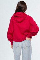 Hype & Vice Womens Crimson OU Raglan Zip Up Hoodie