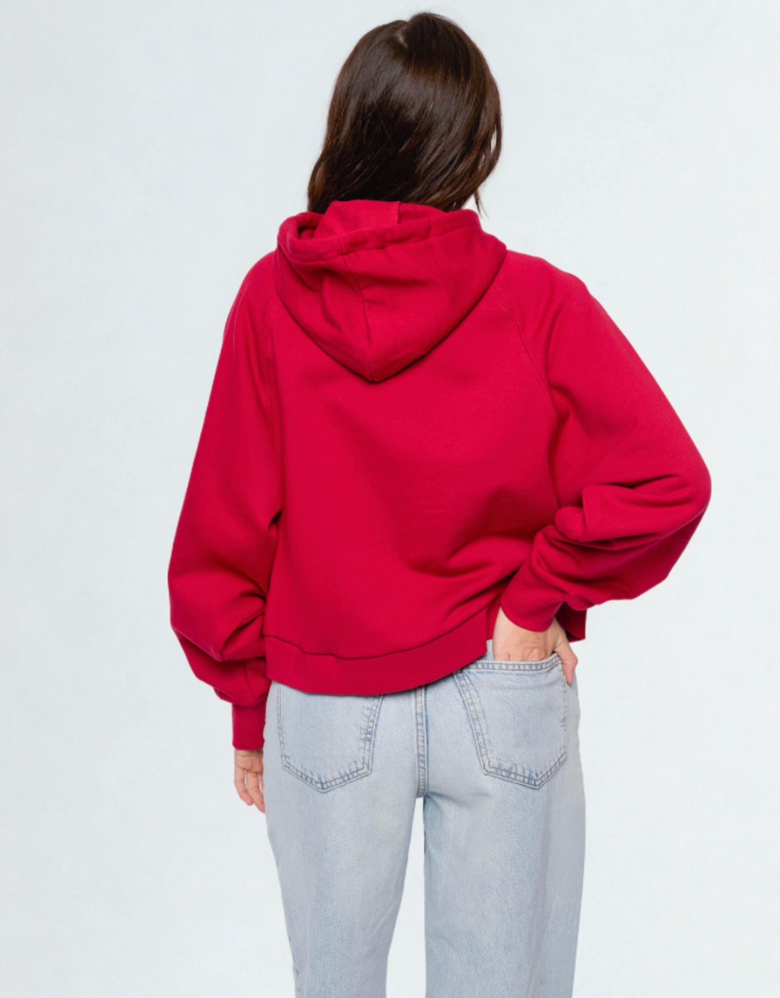 Hype & Vice Womens Crimson OU Raglan Zip Up Hoodie