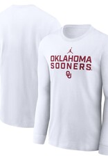 Jordan Mens Jordan Oklahoma Sooners White LS Dri-Fit Tee Jordan Mens Jordan Oklahoma Sooners White LS Dri-Fit Tee
