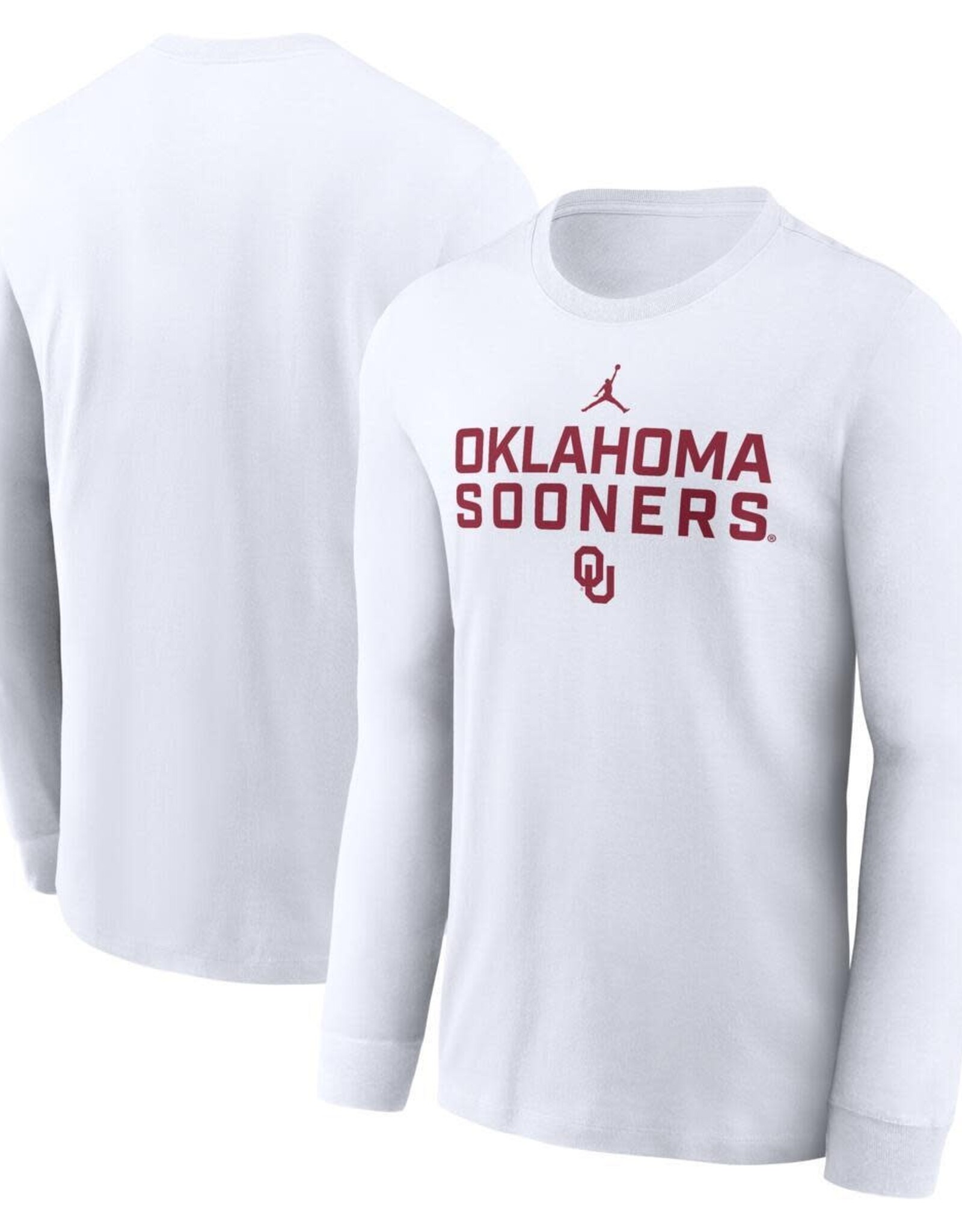 Jordan Mens Jordan Oklahoma Sooners White LS Dri-Fit Tee