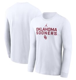 Jordan Mens Jordan Oklahoma Sooners White LS Dri-Fit Tee Jordan Mens Jordan Oklahoma Sooners White LS Dri-Fit Tee