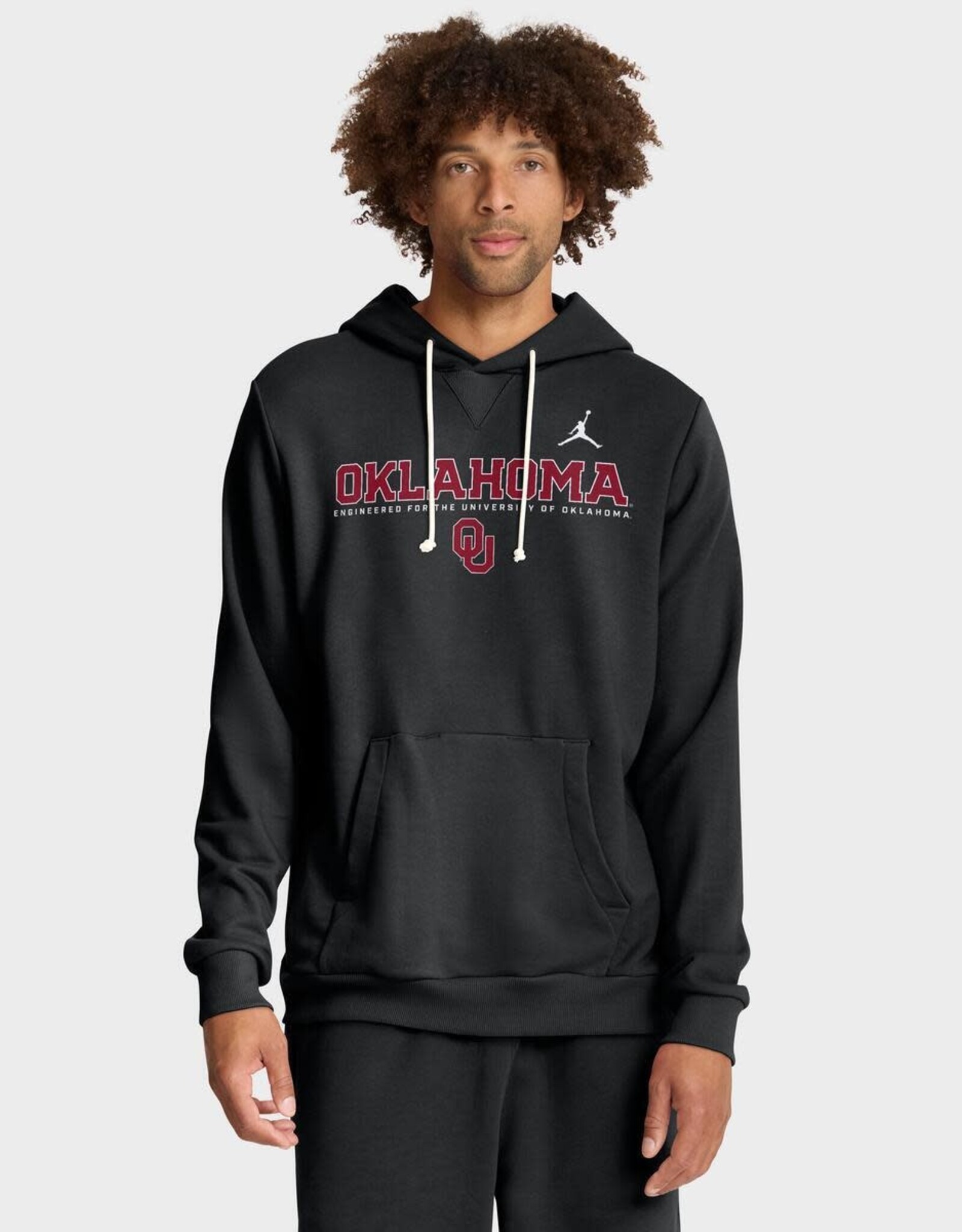 Jordan Mens Black Jordan Oklahoma Dri-Fit Hoodie