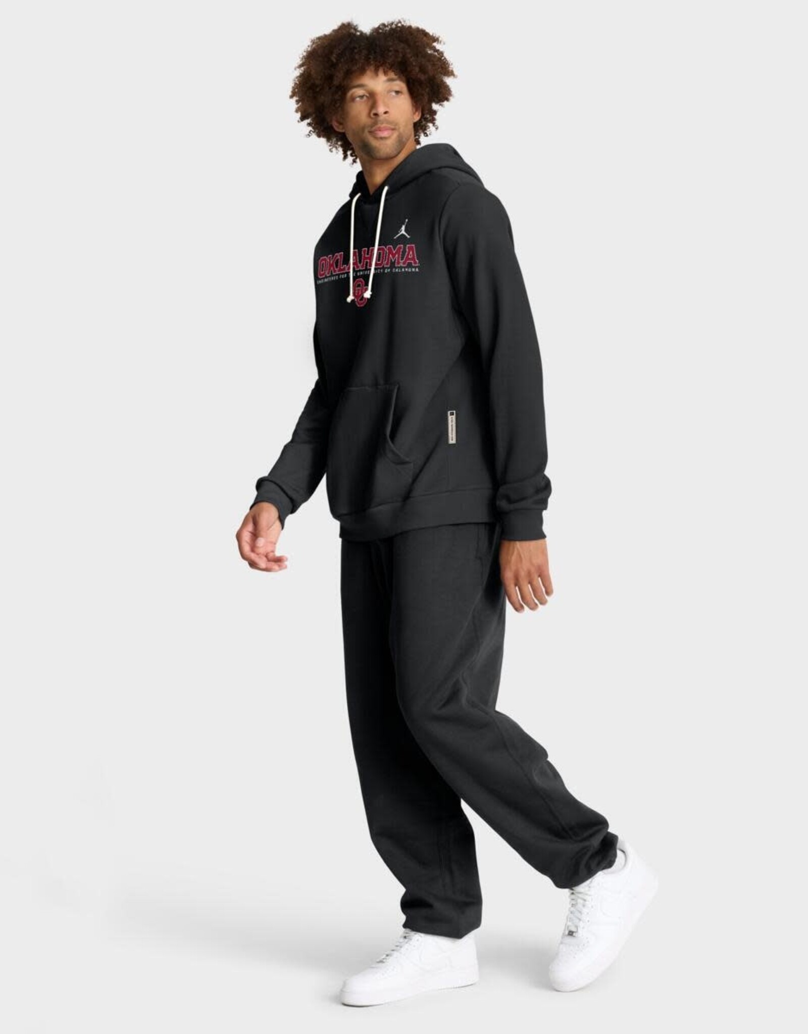 Jordan Mens Black Jordan Oklahoma Dri-Fit Hoodie