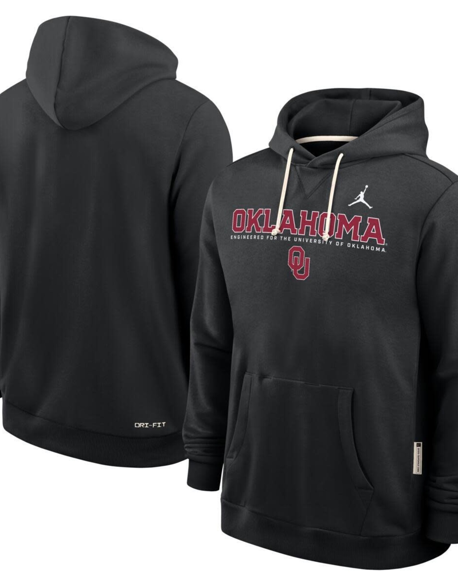 Jordan Mens Black Jordan Oklahoma Dri-Fit Hoodie