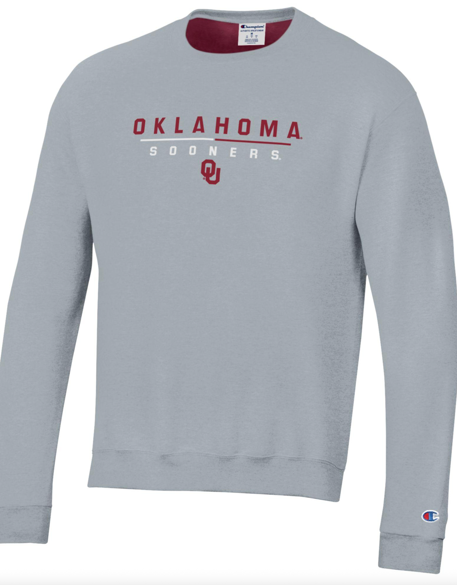 Champion Mens  Oklahoma Light Heather Gray Stadium Crewneck