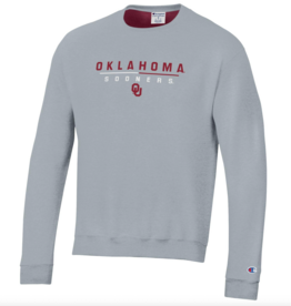 Champion Mens  Oklahoma Light Heather Gray Stadium Crewneck