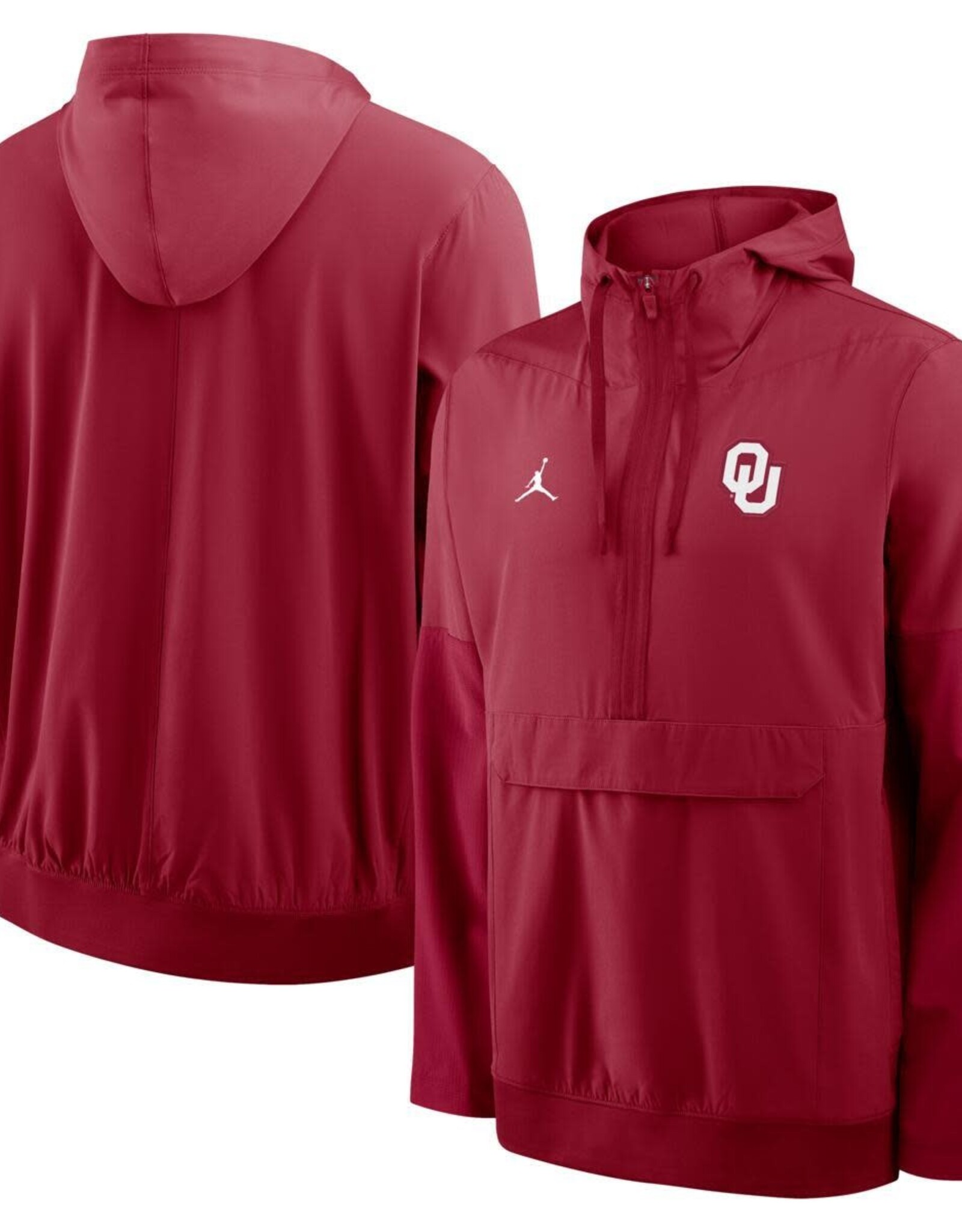 Jordan Mens Jordan OU Crimson 1/2 Zip Anorak Jacket