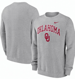 Nike Mens Nike Oklahoma Heather Gray Club Crew
