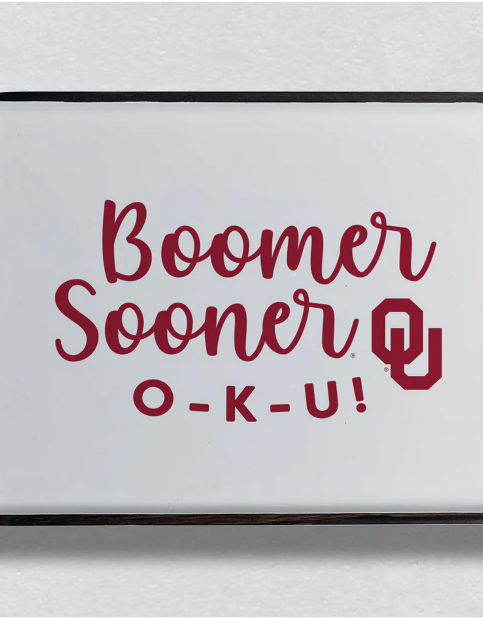 Valiant Gifts Oklahoma Spirit Rectangle Mango Wood Tray