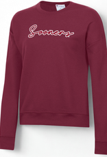 Champion Womens Sooners Script Crimson Fleece Crewneck