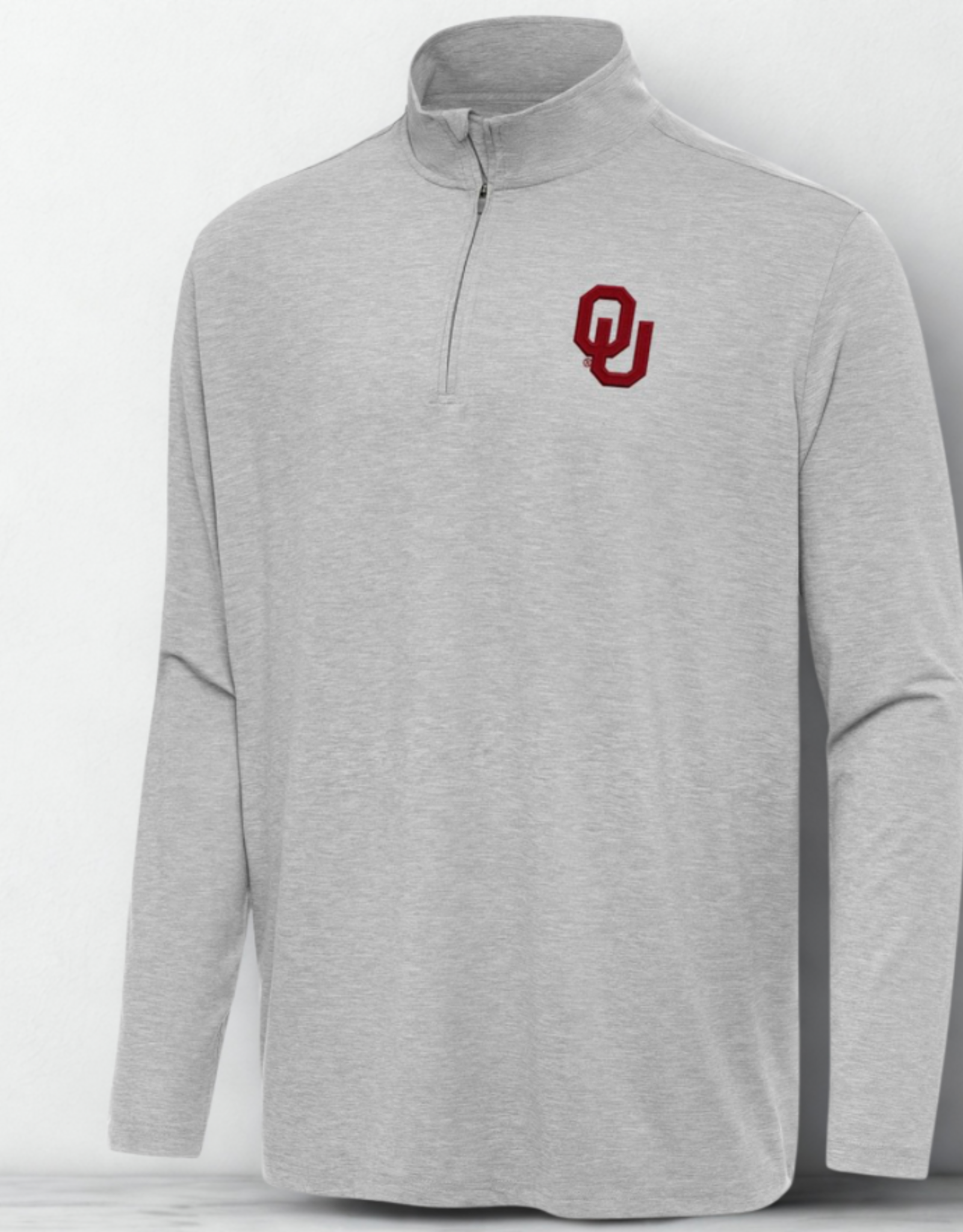 Antigua Mens Hunk Gray Heather 1/4 Zip Pullover