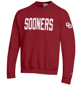 Champion Champion Sooners Crimson Powerblend Fleece Crew