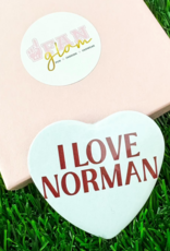 Fan Glam I Love Norman Heart Button