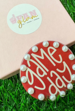 Fan Glam Midi Game Day Button With Pearls