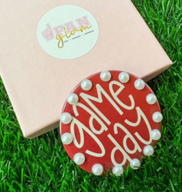 Fan Glam Midi Game Day Button With Pearls