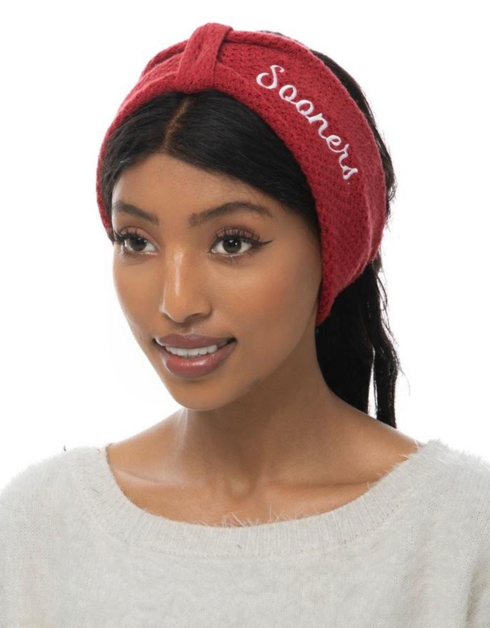 ZooZatz Womens Knit Crimson Sooner Headband