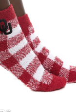 ZooZatz Women's ZooZatz OU Buffalo Plaid Fuzzy Sock