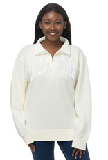ZooZats Women's White on White Oklahoma 1/4 Zip ZooZats Women's White on White Oklahoma 1/4 Zip