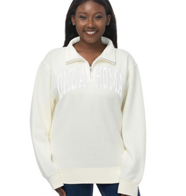 ZooZats Women's White on White Oklahoma 1/4 Zip ZooZats Women's White on White Oklahoma 1/4 Zip