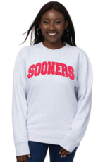 ZooZats Womens ZooZats Satin Sooner Ash Crewneck