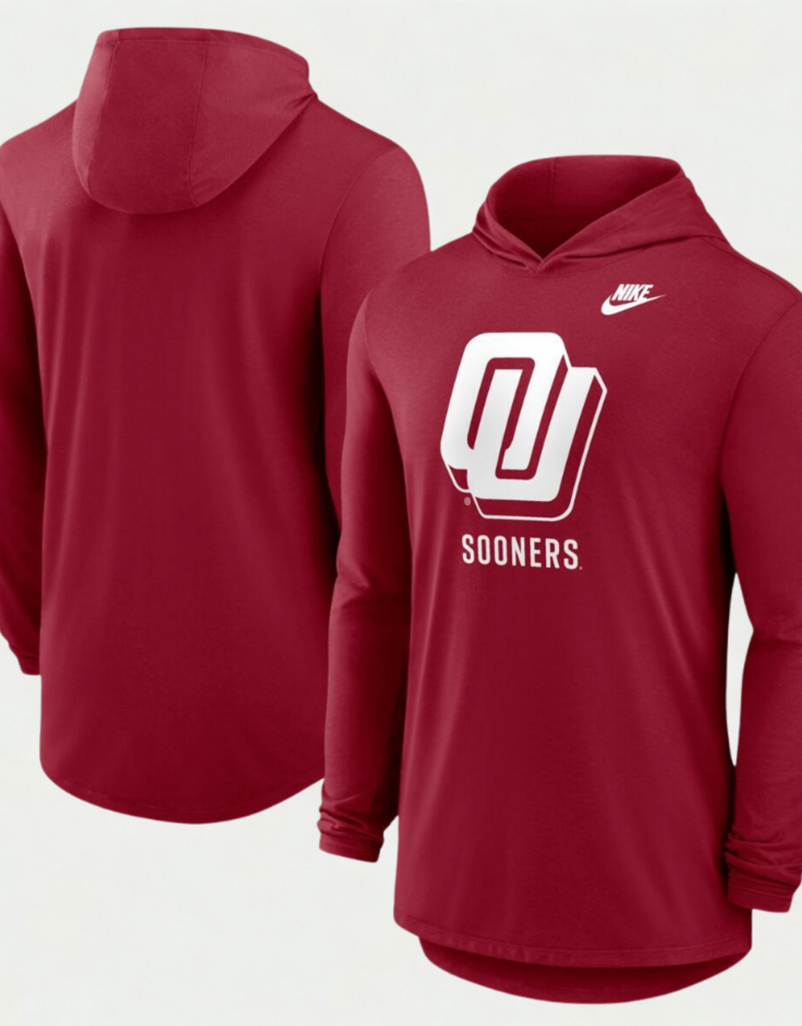 Nike Mens Crimson Nike Legacy Disco OU LS Hoodie